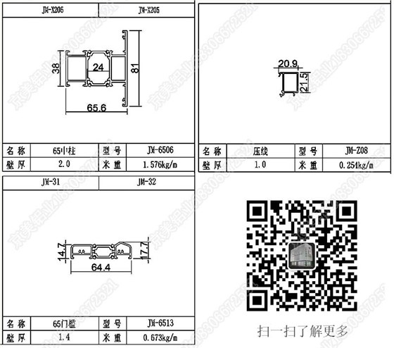 65斷橋內(nèi)開窗型材圖03