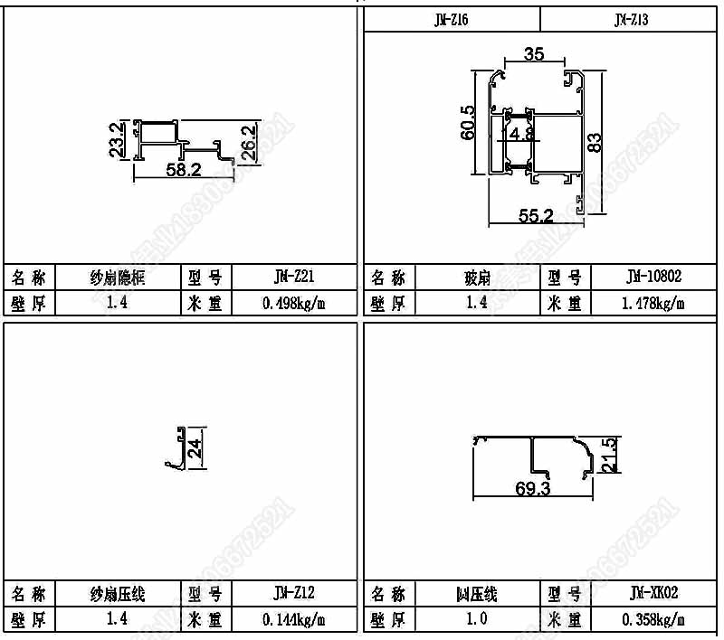 108斷橋窗紗一體型材